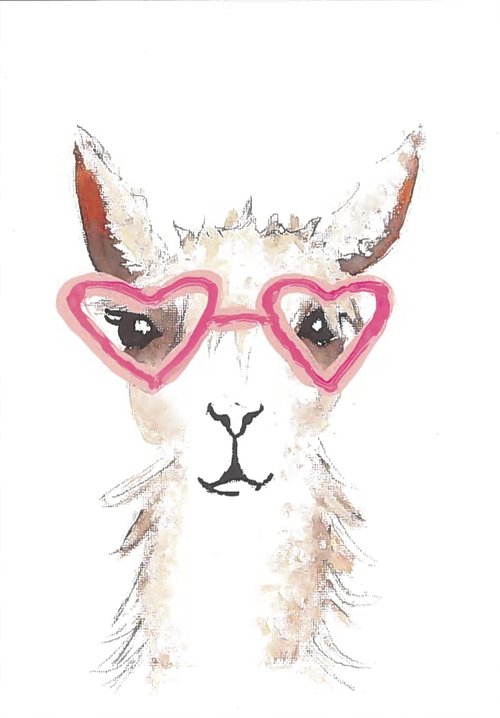 Alpaca heart glasses