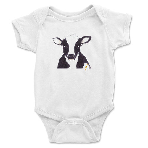 Black and white cow onesie