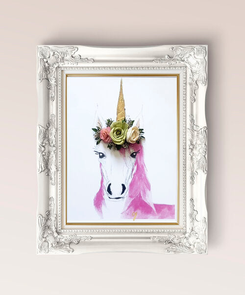 3d floral unicorn print