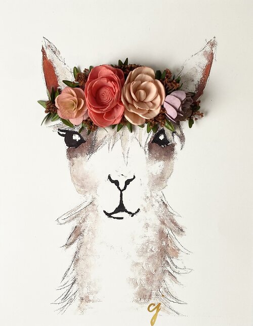 3d floral alpaca print
