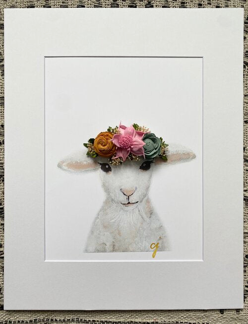 3d floral lamb print