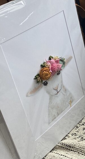 3d floral lamb print