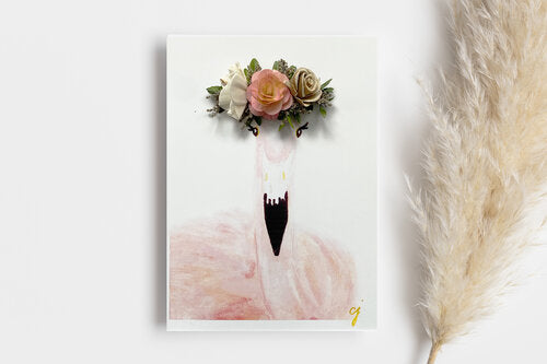 3d floral flamingo print
