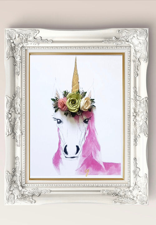 3d floral unicorn print