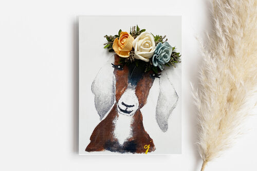 3d floral goat print