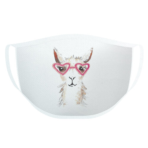 Alpaca heart glasses mask